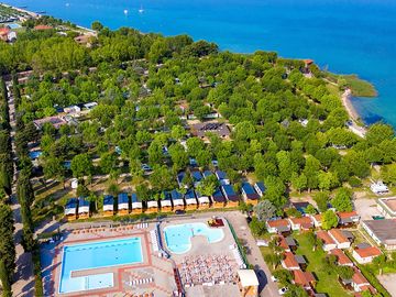 Aerial view of the lakeside location