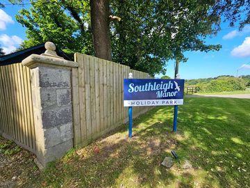 Our sign at our entrance to the holiday park