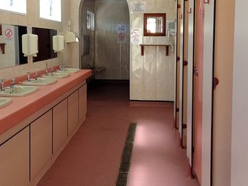 Ladies' shower block