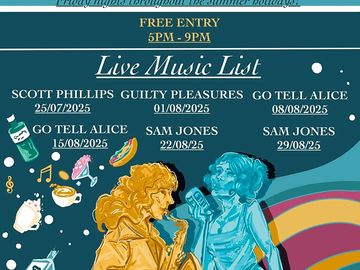 Live music at family friendly fridays through school summer holidays