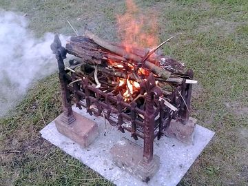 Campfire in the meadow