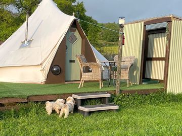 Bell tent with outdoor seating