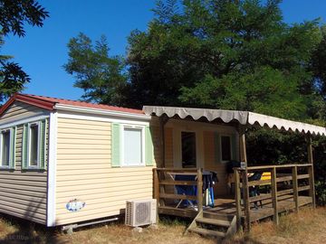 Outside of the caravan