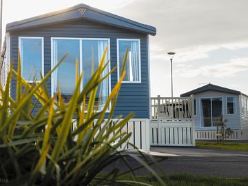 Exterior view of static caravans