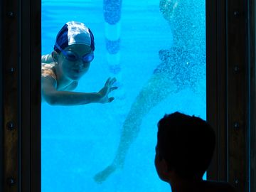 A window into the swimming pool