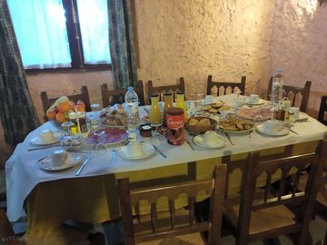 Dining room with continental breakfast