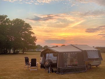 Pitches at sunset