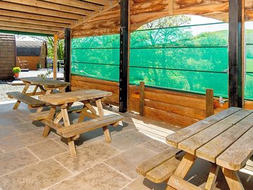 Covered communal dining area