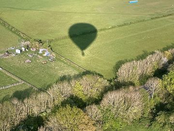 View over the site from a hot air balloon