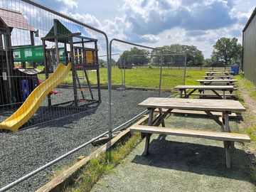 On-site playground and picnic tables