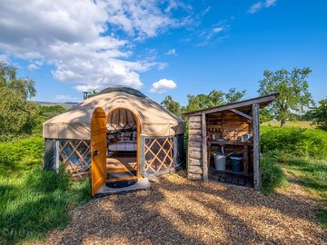 Yurt with private camping kitchen