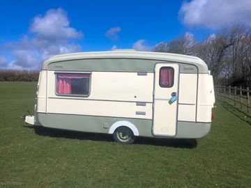 Touring caravan with lots of space all around