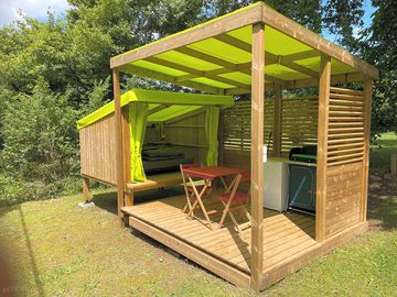 Exterior with outdoor kitchen