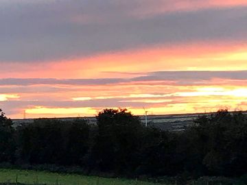 Sunset over the pitches