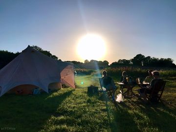 Sunset over the site
