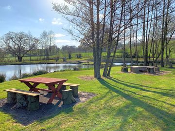 Picnic area next to the lake