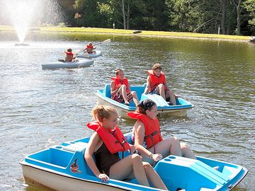 Paddle boats on the pond