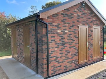 Shower and toilet block