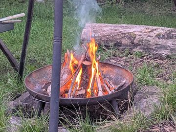We loved the fire pit - and the logs were provided which was great!