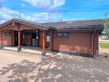Shower and toilet block