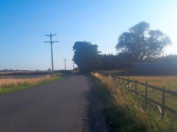 Just outside the entrance