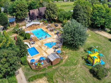 Aerial view of pools