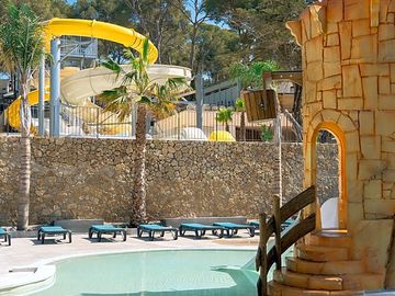 Waterslide and sundeck