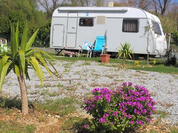 Exterior of the caravan