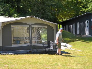 A tent near the toilet block