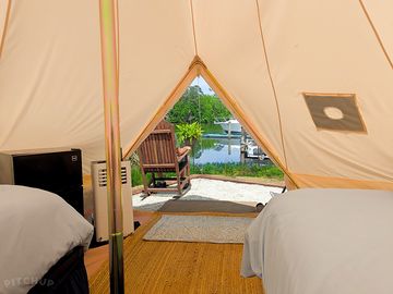 Wake up to calm waters and quiet mornings on the marina, your front porch view at bells