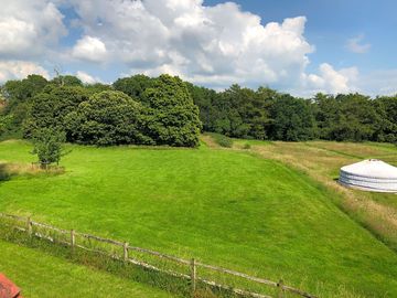 Upper field with car parking and grass pitches