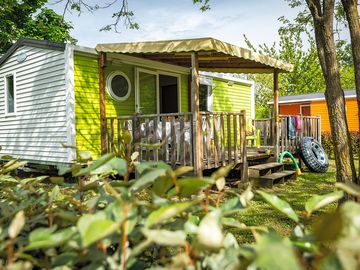 Exterior of a rental caravan