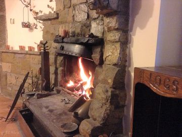 Real fire in the guest lounge