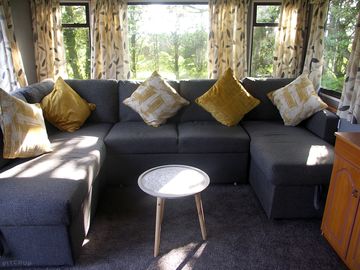 Lounge area in the static caravan