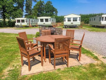 Static caravans on site
