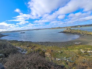 The sea is within walking distance of the site