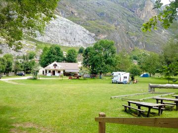 Motorhome pitches with our main building nearby