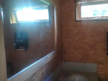 Handwashing sink in the toilet