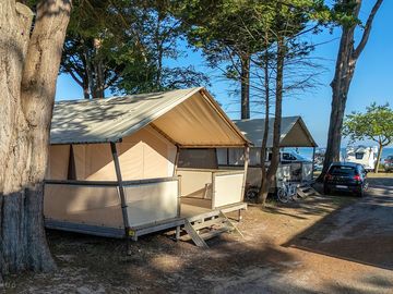 Exterior of a safari tent