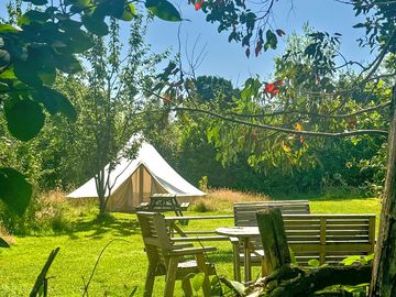 Bell tent in the meadow