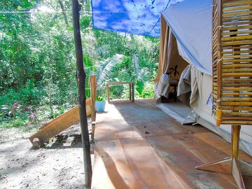 Deck outside one of the tents