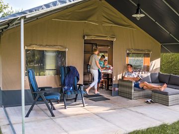 Enjoy under the spacious awning