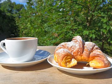 You can order croissant and bread for breakfast