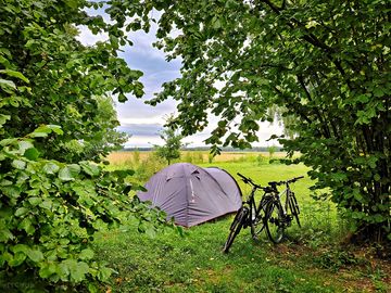 Shady and quiet spot for bicycle camping