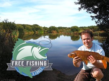 Free fishing on our three private stocked coarse fishing lakes