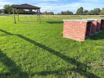 Bbq and seating area available.