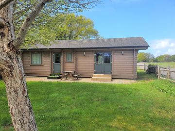 Cabin and side garden area