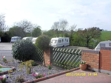 view across one of hard standing areas
