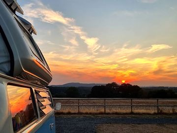 Stunning views of the sunset from pitch 1.