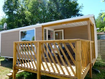 Deck outside the caravan